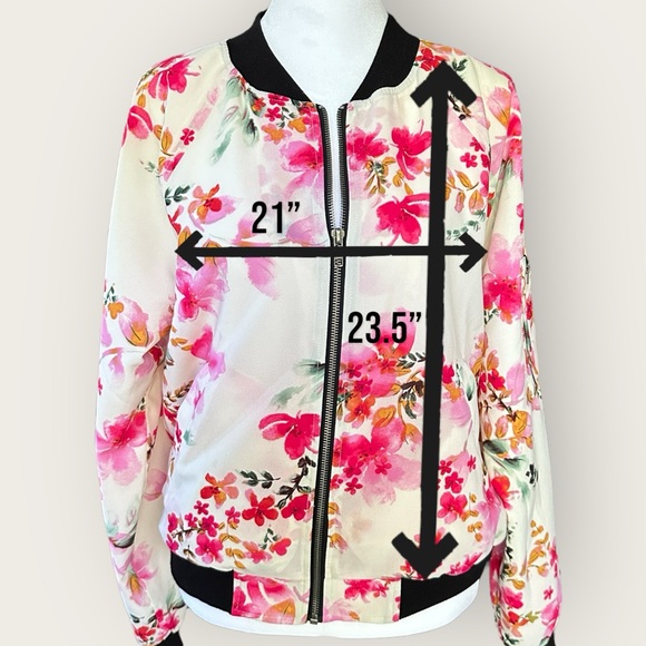 Sanctuary Pink Floral Bomber Jacket, Size M - Picture 13 of 13
